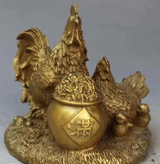 free 12 cm China Feng shui Bronze Carving Family Animal Chicken Chook Biddy Hen Statue fast
free 12 cm China Feng shui Bronze Carving Family Animal Chicken Chook Biddy Hen Statue fast