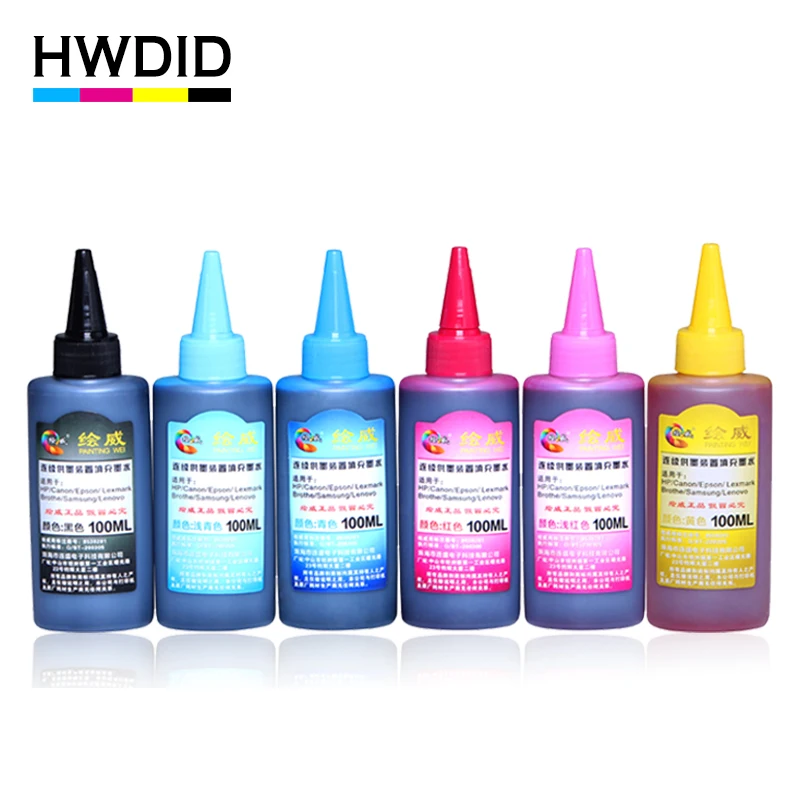 HWDID 6Color 100ML Universal Dye Ink Compatible Refill Ink For HP For CANON For EPSON For Samsung For Other Brand Inkjet Printer
HWDID 6Color 100ML Universal Dye Ink Compatible Refill Ink For HP For CANON For EPSON For Samsung For Other Brand Inkjet Printer