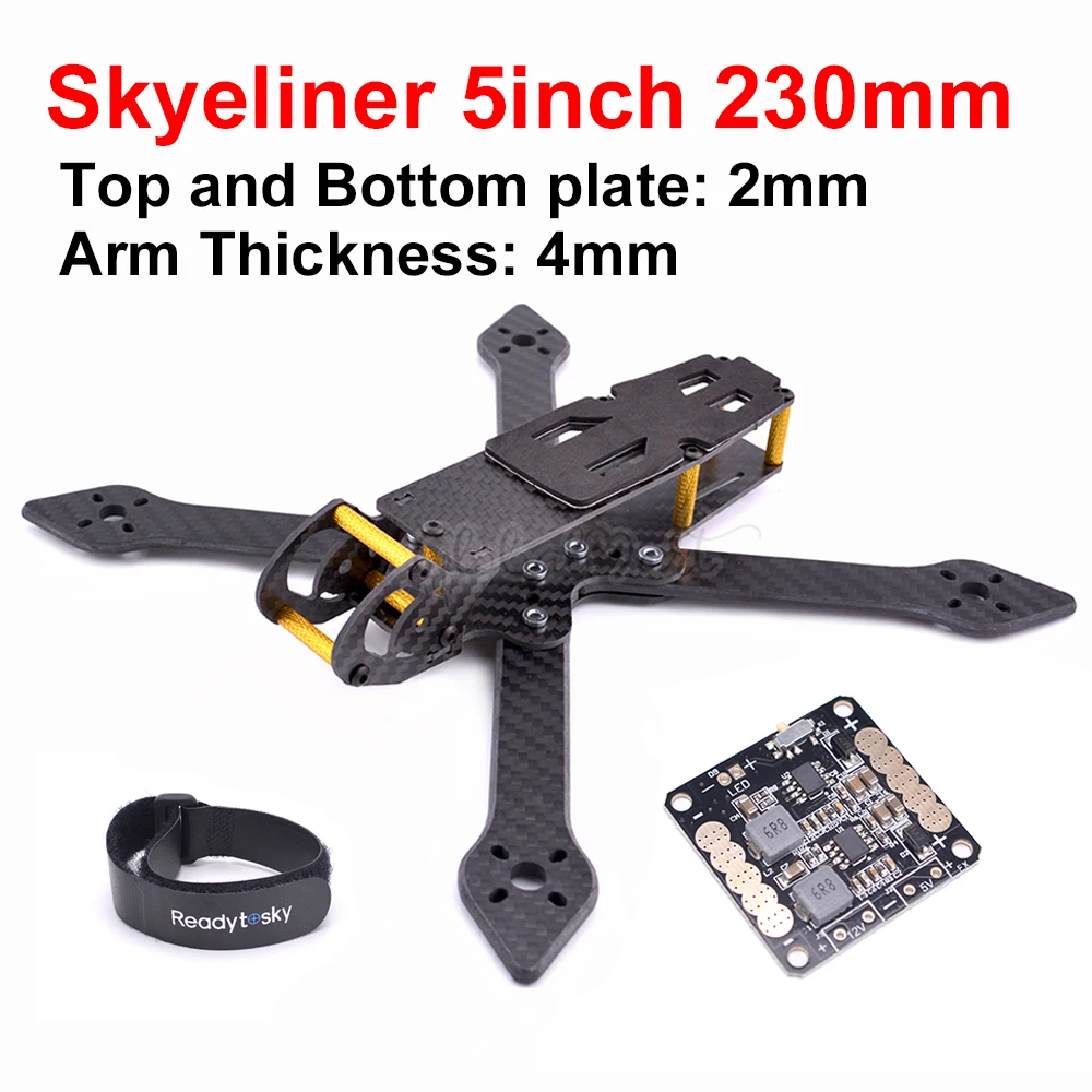 Skyeliner 5inch 230mm 230 5’ true X Quadcopter frame kit 4mm arm / Power Distribution Board PDB w/ 5V 12V BEC for FPV RC Drone 
Skyeliner 5inch 230mm 230 5’ true X Quadcopter frame kit 4mm arm / Power Distribution Board PDB w/ 5V 12V BEC for FPV RC Drone
