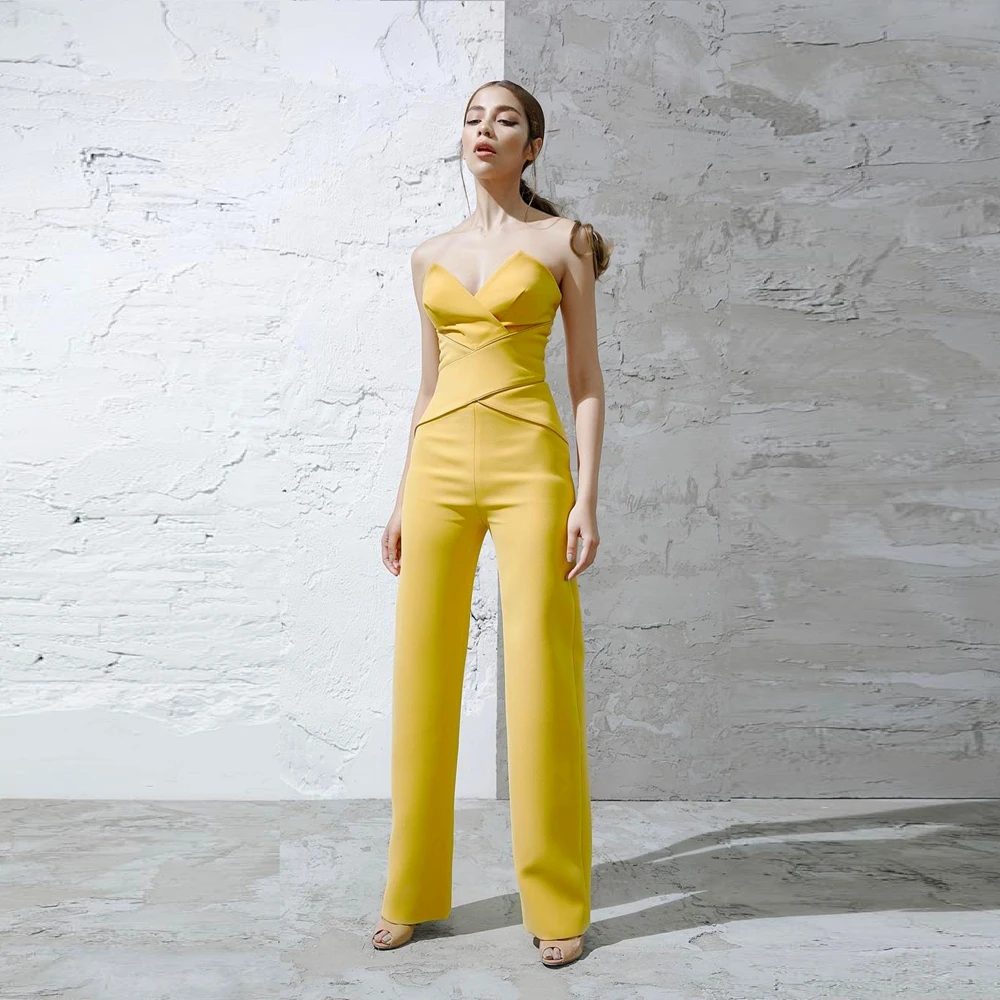 2019 New Elegant Women Summer Sexy Strapless Yellow Jumpsuit Backless Zipper Verano Club Party Night Casual Bodycon Wholesale
2019 New Elegant Women Summer Sexy Strapless Yellow Jumpsuit Backless Zipper Verano Club Party Night Casual Bodycon Wholesale