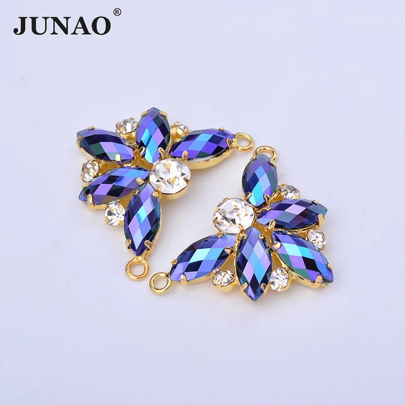 JUNAO 2pc 30*40mm Sewing Blue AB Flowers Rhinestone Gold Metal Claw Crystal Stones Glass Beads Applique for Dress Jewelry Making
JUNAO 2pc 30*40mm Sewing Blue AB Flowers Rhinestone Gold Metal Claw Crystal Stones Glass Beads Applique for Dress Jewelry Making