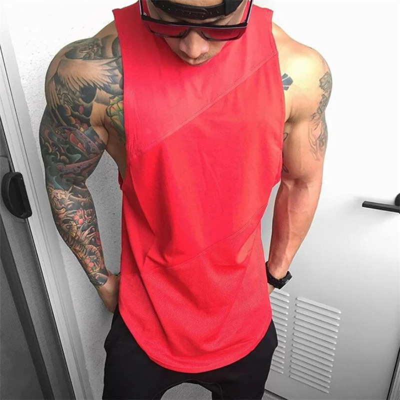 Brand Fitness Sleeveless T Shirt Men Running Vest Summer Solid Cotton Mesh Mens Gym Tank Top Bodybuilding Stringer Sport Tanktop
Brand Fitness Sleeveless T Shirt Men Running Vest Summer Solid Cotton Mesh Mens Gym Tank Top Bodybuilding Stringer Sport Tanktop