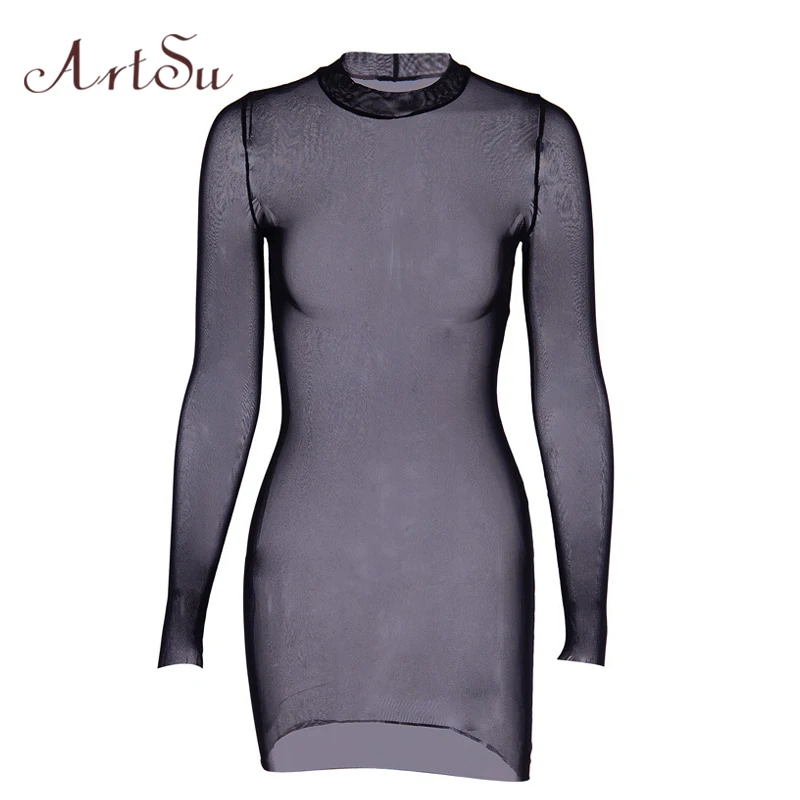ArtSu Black Sexy Bodycon Mesh Dresses Long Sleeve See Through Dress Mini Dress Women Club Vestido Casual Green ASDR21630
ArtSu Black Sexy Bodycon Mesh Dresses Long Sleeve See Through Dress Mini Dress Women Club Vestido Casual Green ASDR21630