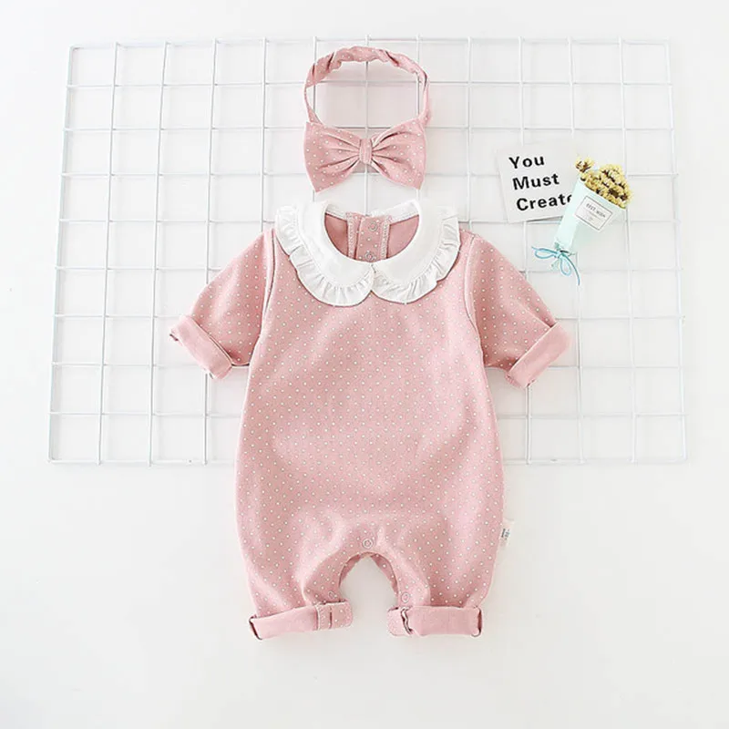 White Dots Printed Romper Costumes for Baby Girls Long Sleeve Overalls with Headband Outfits Newborn Infantil Children Jumpsuits
White Dots Printed Romper Costumes for Baby Girls Long Sleeve Overalls with Headband Outfits Newborn Infantil Children Jumpsuits
