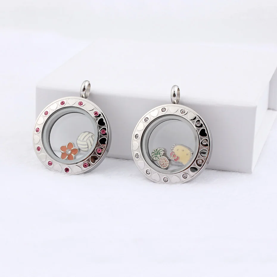 Floating Charms Locket Stainless Steel 316L Living Memory Stone Charms Plates Storage Pendant Necklace Silver With Crystals
Floating Charms Locket Stainless Steel 316L Living Memory Stone Charms Plates Storage Pendant Necklace Silver With Crystals