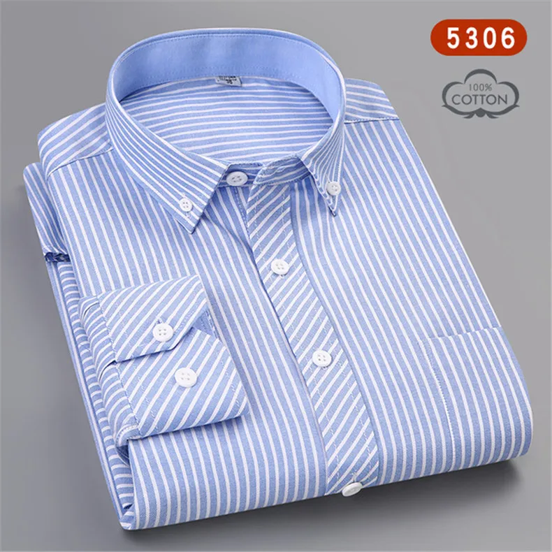 2019-New-Casual-Design-Plaid-Social-100-Cotton-Mens-Long-Sleeve-Solid-Oxford-Dress-Shirt-with.jpg_640x640 (3)