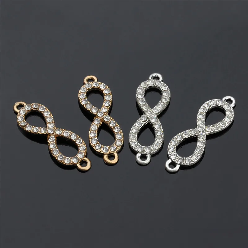 10pcs/lot Gold Color Crystal Rhinestone Love Infinity Charms Pendants Connectors for DIY Bracelet Jewelry Making 10*33mm F476
10pcs/lot Gold Color Crystal Rhinestone Love Infinity Charms Pendants Connectors for DIY Bracelet Jewelry Making 10*33mm F476