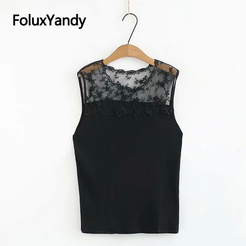 2019 New Summer Tops Sleeveless Tanks Plus Size XXXL Casual Patchwork Transparent Women Lace Tank Tops Black White KKFY3482
2019 New Summer Tops Sleeveless Tanks Plus Size XXXL Casual Patchwork Transparent Women Lace Tank Tops Black White KKFY3482