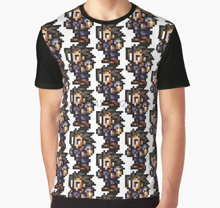 All Over Print 3D Tshirt Men Funny T Shirt -FINAL FANTASY- Zack Pixel Full Print Big print Graphic T-Shirt