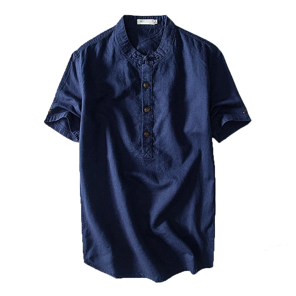 2019 Men Shirt Fashion Camisas Masculina Shirt Short Sleeve Top Button Cotton Linen Solid Color Loose Blouse High Quality
2019 Men Shirt Fashion Camisas Masculina Shirt Short Sleeve Top Button Cotton Linen Solid Color Loose Blouse High Quality