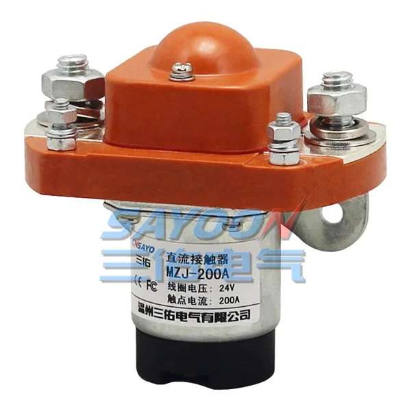 SAYOON 200A DC contactor MZJ-200A, DC 6V contactor, used for electric vehicles, engineering machin
SAYOON 200A DC contactor MZJ-200A, DC 6V contactor, used for electric vehicles, engineering machin