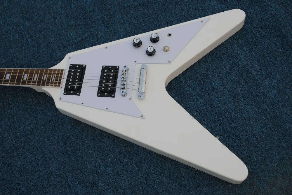 Mahoagny Body White Pickguard GIB Flying V Electric guitar Guitarra all color Available Free Shipping
Mahoagny Body White Pickguard GIB Flying V Electric guitar Guitarra all color Available Free Shipping