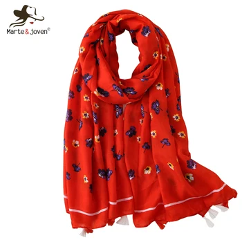 Marte Joven Bohemian Red Scarf for Ladies Summer Floral Petal Beach Shawl Tassels Stole Female
Marte Joven Bohemian Red Scarf for Ladies Summer Floral Petal Beach Shawl Tassels Stole Female