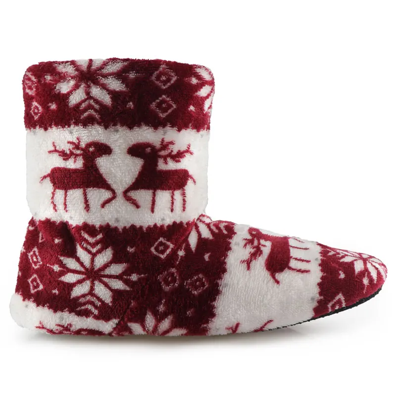Зимние носки Обувь Женские домашние тапочки Домашняя обувь с рождественским