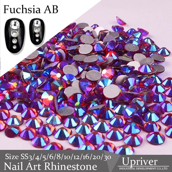 Upriver Best Quality Flatback Loose Fuchsia AB Glass Nail Art Rhinestones for Design Art Nails Non Hotfix Rhinestones Decoration
Upriver Best Quality Flatback Loose Fuchsia AB Glass Nail Art Rhinestones for Design Art Nails Non Hotfix Rhinestones Decoration