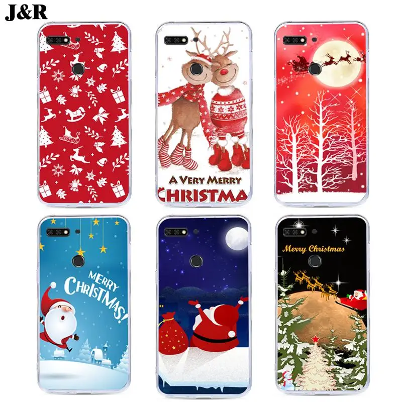 Silicone Case For honor 7C AUM-L41 5.7" Cover Cases for Honor 7C soft Back Cover Merry Christmas Phone Case Russian Version