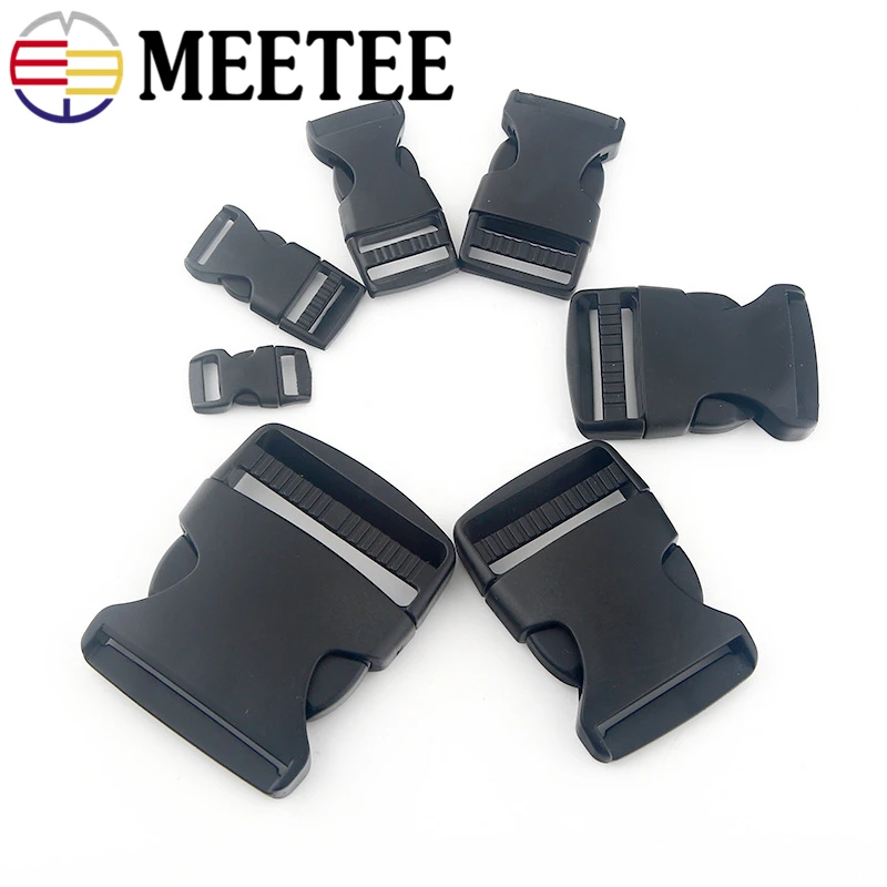 

Meetee Plastic Side Release Buckles Backpack Belt Bag Parts Strap Webbing Pet Collar Buckle 10mm 15mm 20mm 25mm 32mm 38mm 50mm