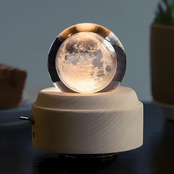 Wooden Music Box Moon Style Luminous Rotating 3D Crystal Night Light Musical Box for Kids Girls Carillon di cristallo luminoso
Wooden Music Box Moon Style Luminous Rotating 3D Crystal Night Light Musical Box for Kids Girls Carillon di cristallo luminoso