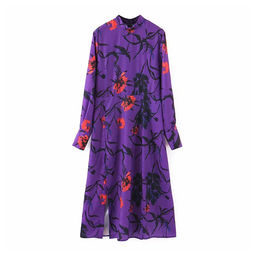 ZXQB Women elegant print midi violet dress long sleeve 2019 vintage style females side open dresses vestidos
ZXQB Women elegant print midi violet dress long sleeve 2019 vintage style females side open dresses vestidos