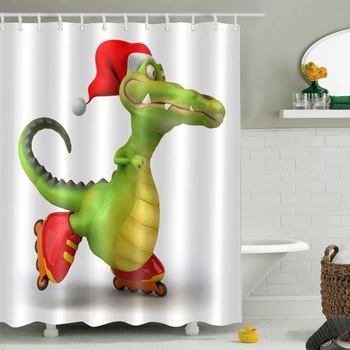LB Funny Fairy Cartoon Green Dinosaur Kids Red Hat White Shower Curtain Extra Long Waterproof Bathroom Fabric For Bathtub Decor 
LB Funny Fairy Cartoon Green Dinosaur Kids Red Hat White Shower Curtain Extra Long Waterproof Bathroom Fabric For Bathtub Decor