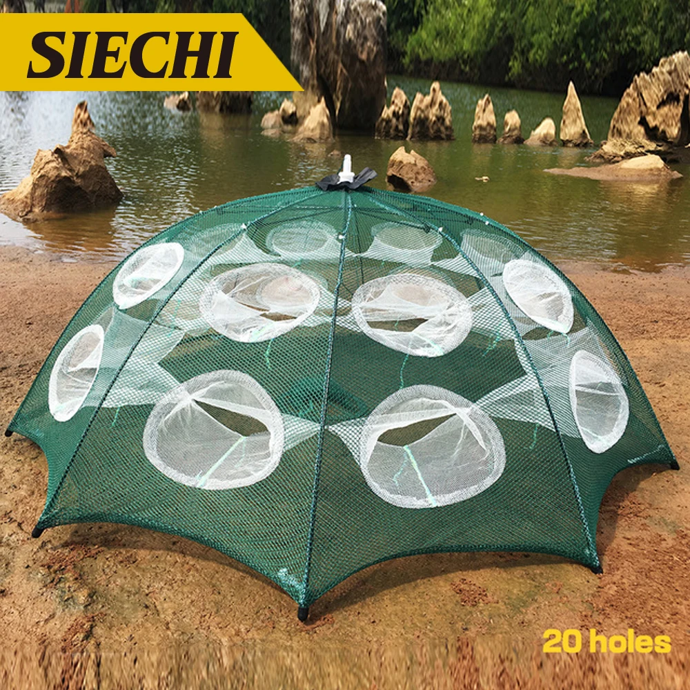 SIECHI 6-20 Holes Automatic Fishing Net Shrimp Cage Nylon Foldable Crab Fish Trap Cast Network
SIECHI 6-20 Holes Automatic Fishing Net Shrimp Cage Nylon Foldable Crab Fish Trap Cast Network