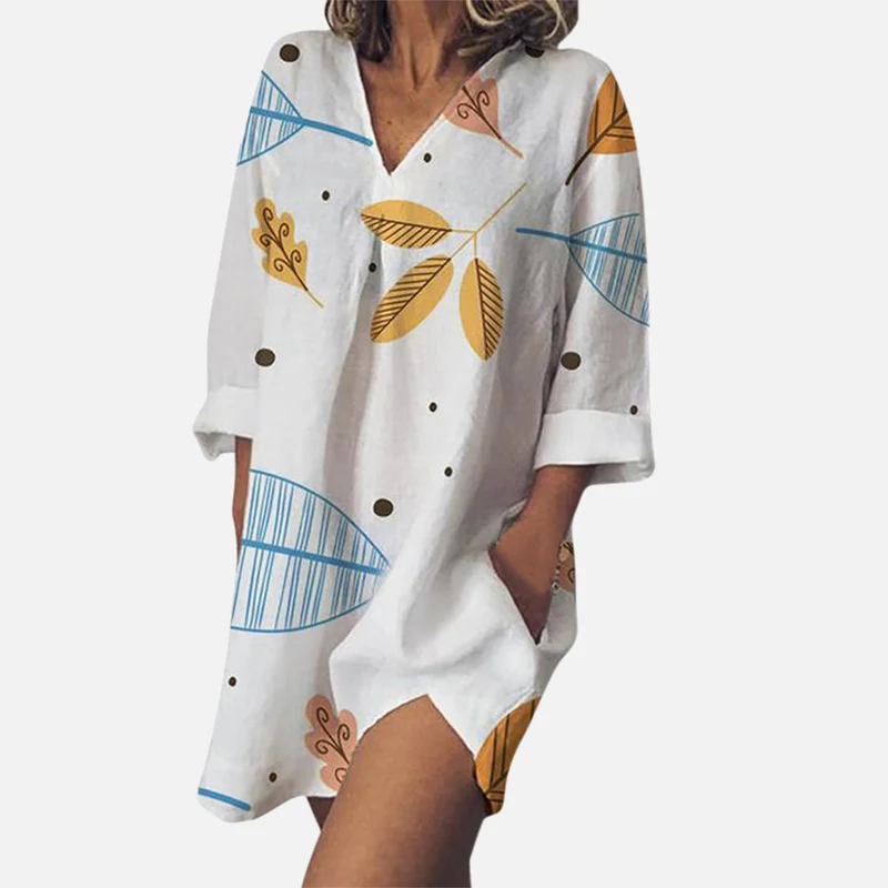 Plus Size 5XL V-Neck Straight Women's Mini Dress Print 3/4 Sleeve Womens Beach Dresses 2019 Summer Pockets Loose Clothes Ladies
Plus Size 5XL V-Neck Straight Women's Mini Dress Print 3/4 Sleeve Womens Beach Dresses 2019 Summer Pockets Loose Clothes Ladies