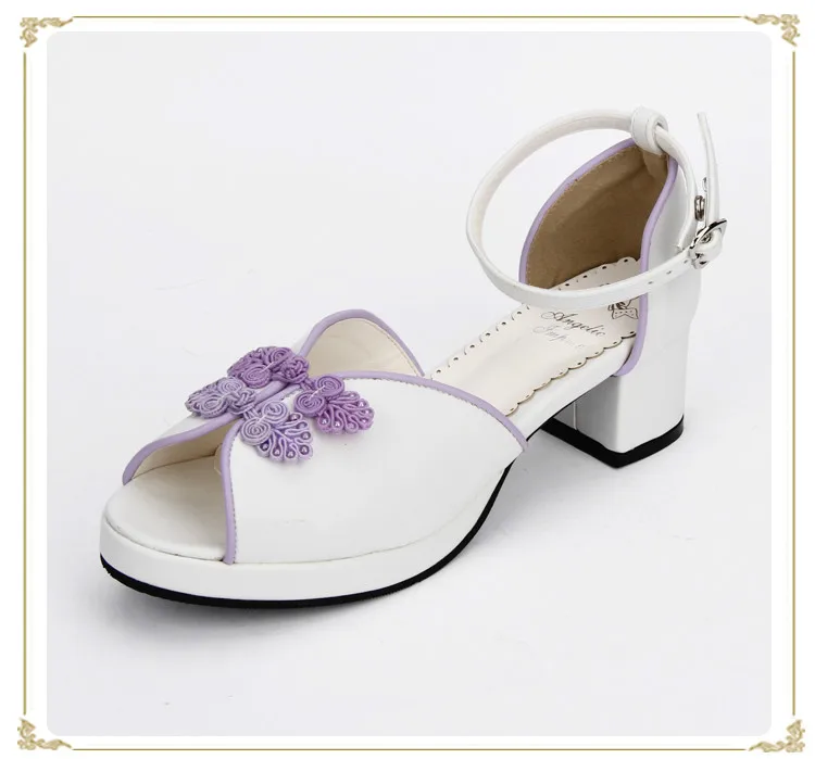 Princess sweet lolita shoes new Chinese style frog princess handmade thick-heeled sandals pu8692 
Princess sweet lolita shoes new Chinese style frog princess handmade thick-heeled sandals pu8692