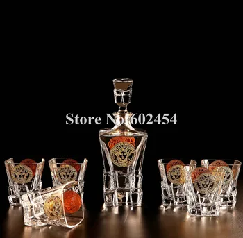 Luxury crystal glass whisky wine cup bottle bar sets service for 6 house warming gifts 
Luxury crystal glass whisky wine cup bottle bar sets service for 6 house warming gifts