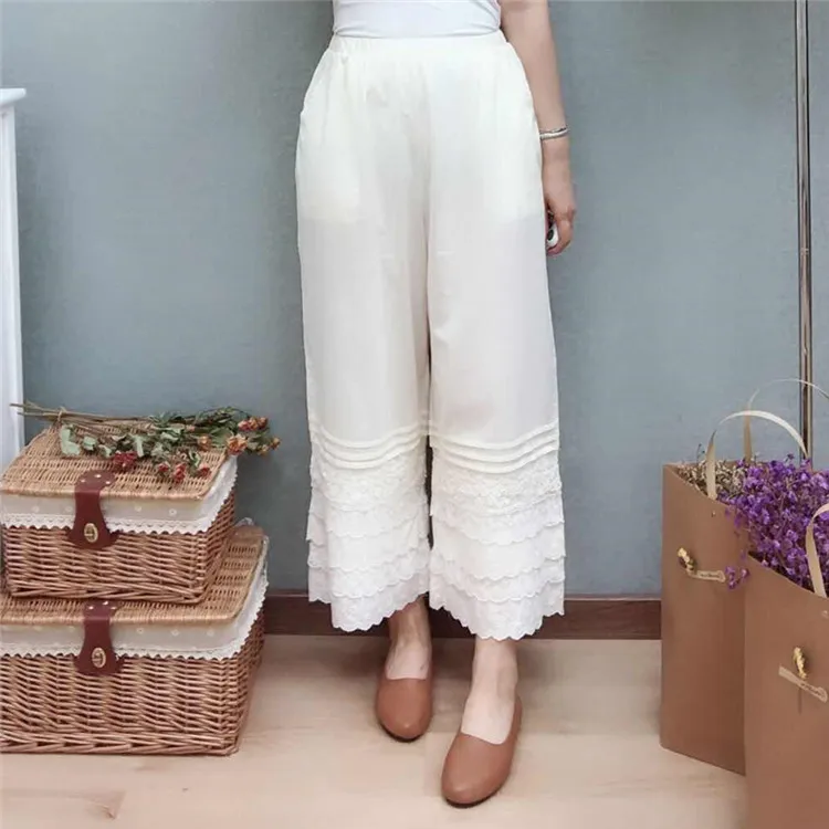 Japan Sweet Mori Girl Lace Embroidery Elastic Waist Cotton Basic Leggings Retro Women Leggings Wide Leg Novelty Tunic Leggings
Japan Sweet Mori Girl Lace Embroidery Elastic Waist Cotton Basic Leggings Retro Women Leggings Wide Leg Novelty Tunic Leggings
