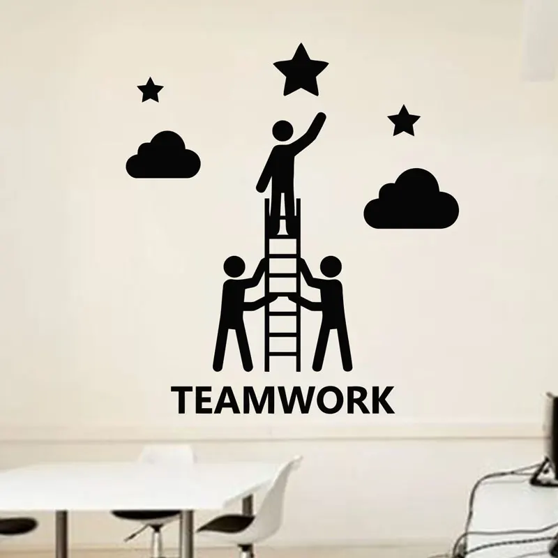 Работа в команде делает успех виниловые наклейки на стены успеха служебные