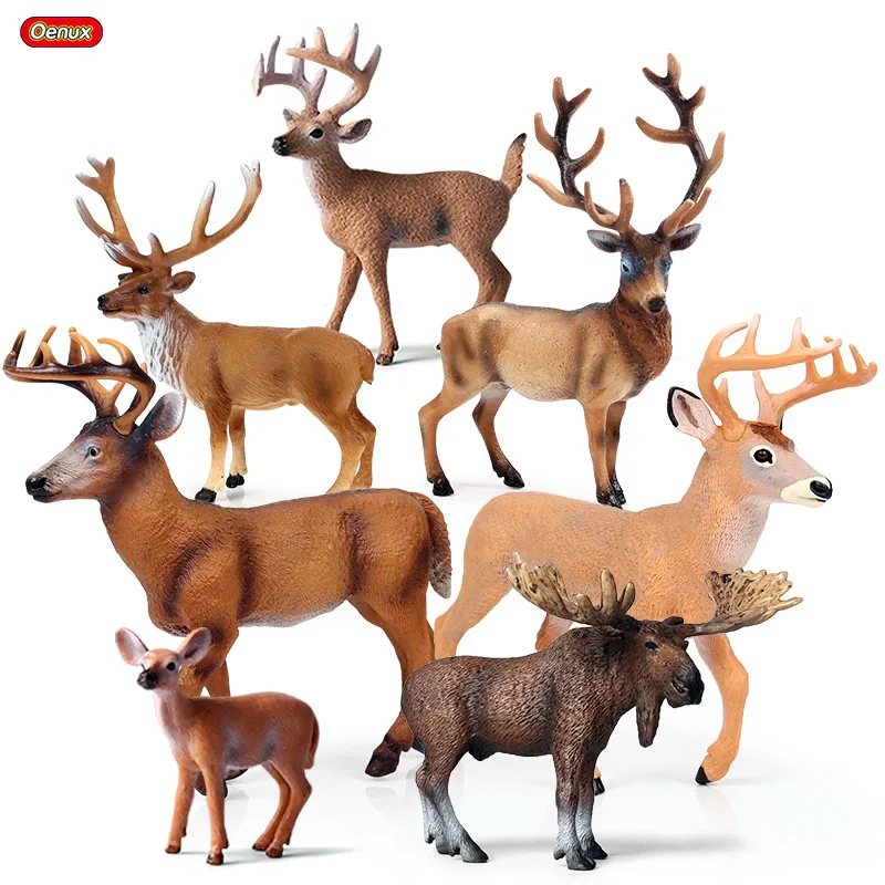 Oenux Forest Deer Animals Simulation Wild White-Tailed Elk Action Figures Moose Figurines Model Decoration Toy Kids Xmas Gift
Oenux Forest Deer Animals Simulation Wild White-Tailed Elk Action Figures Moose Figurines Model Decoration Toy Kids Xmas Gift