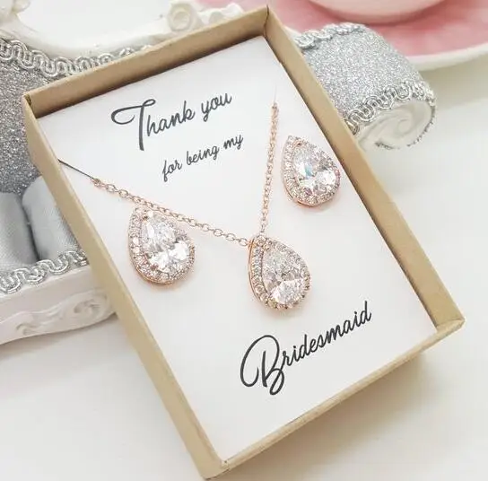customize text wedding Bridesmaid maid of honor CZ crystal teardrop Necklace dangles earrings set flower girl gifts
customize text wedding Bridesmaid maid of honor CZ crystal teardrop Necklace dangles earrings set flower girl gifts
