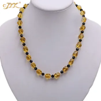 JYX cool sugar!Elegant irregular natural Citrine Necklace with black agate 10*10mmfashion yellow crystal necklaces 19"
JYX cool sugar!Elegant irregular natural Citrine Necklace with black agate 10*10mmfashion yellow crystal necklaces 19"