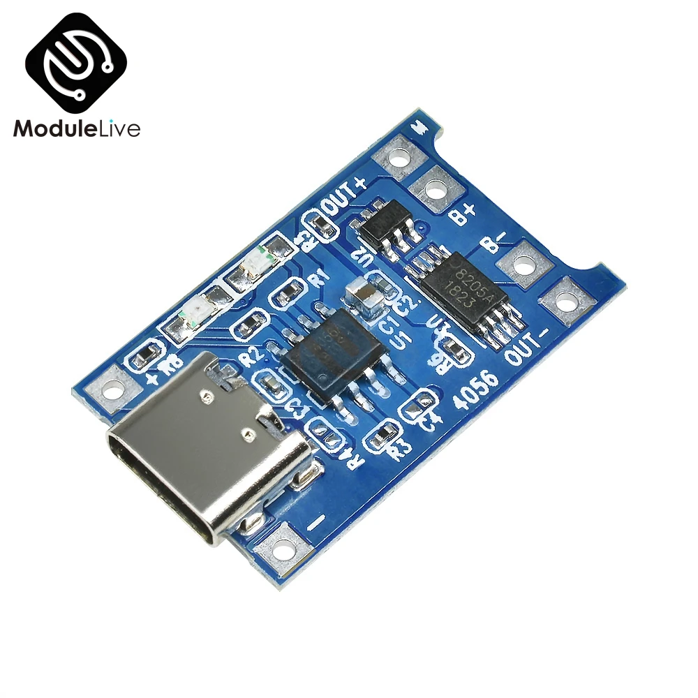 5V 1A Type-C Type c USB 18650 TP4056 Lithium Battery Charger Module Charging Board With Protection Dual Functions 1A Li-ion
5V 1A Type-C Type c USB 18650 TP4056 Lithium Battery Charger Module Charging Board With Protection Dual Functions 1A Li-ion