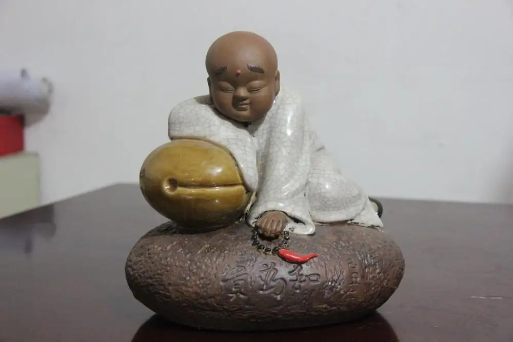 China pottery porcelain Muyu pillow to sleep Buddhist Little monk Buddha Statue | Дом и сад