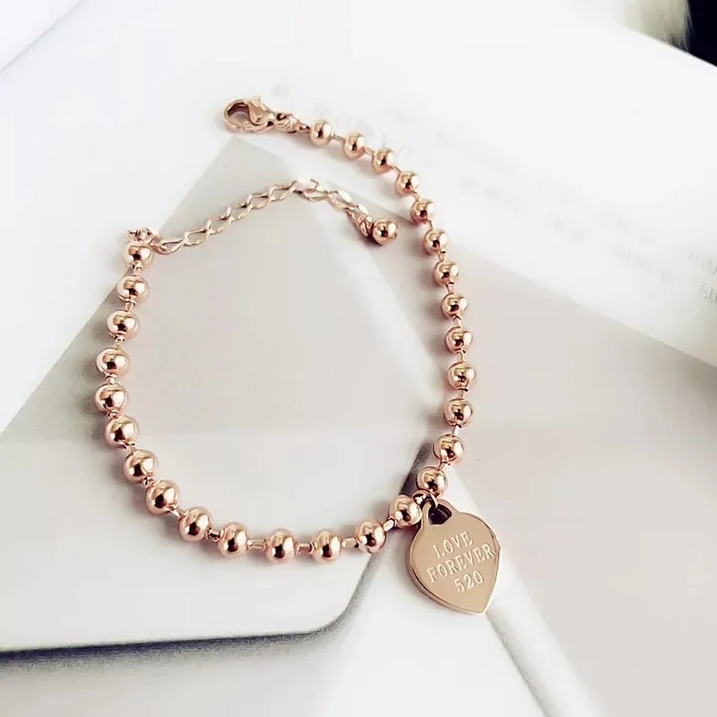 2018 Fashion Stainless Steel Luxury Heart Rose Gold Color Love Small A String Bead Heart Bracelet Bangle Woman Gift
2018 Fashion Stainless Steel Luxury Heart Rose Gold Color Love Small A String Bead Heart Bracelet Bangle Woman Gift