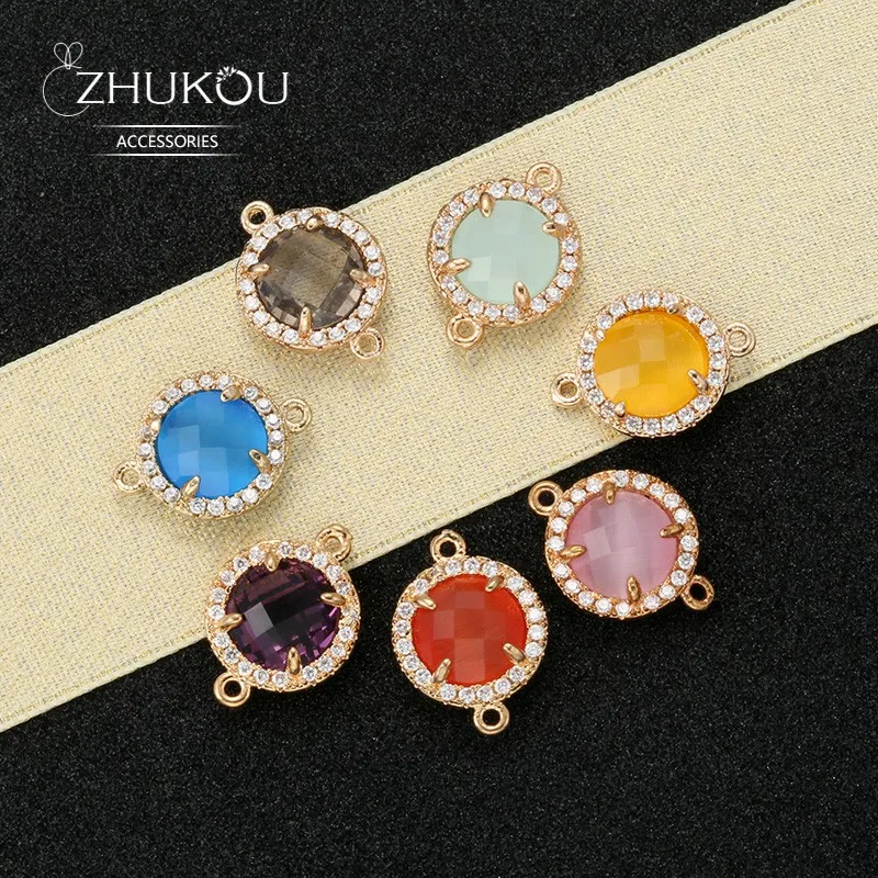 ZHUKOU 12x16mm Brass Cubic Zirconia Round Crystal Connectors for Necklace Handmade jewelry making findings model:VS352
ZHUKOU 12x16mm Brass Cubic Zirconia Round Crystal Connectors for Necklace Handmade jewelry making findings model:VS352