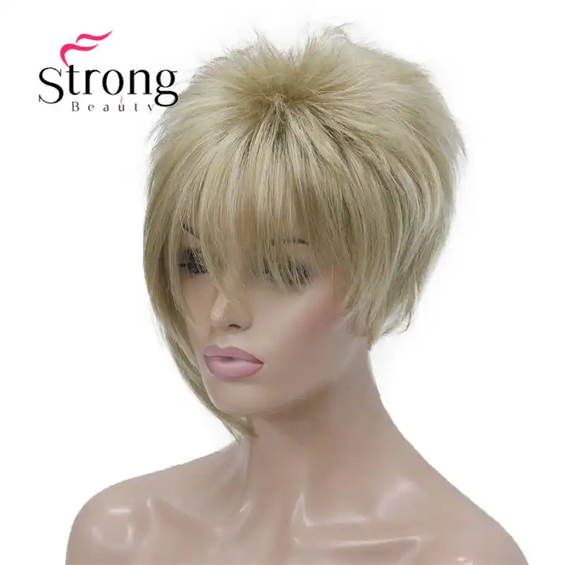 Korotkij Blond S Temnymi Kornyami Ombre Flip Polnyj Sinteticheskij Parik Zhenskie Pariki Blonde With Dark Roots Blonde Wig With Rootsblonde Dark Roots Aliekspress