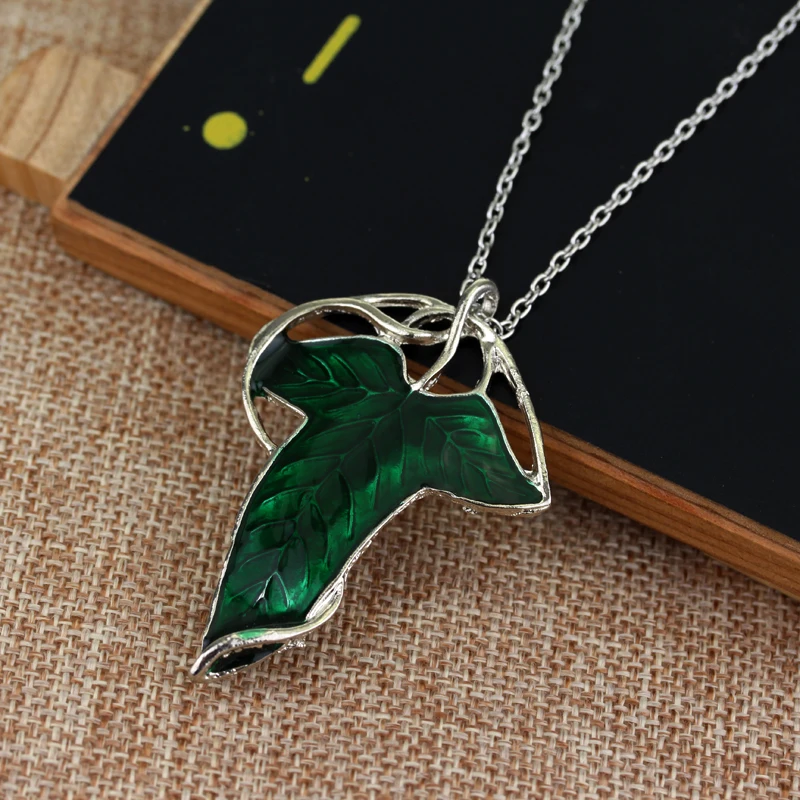 the king of elves Necklace Fairy Leaf necklace pendant Green Crystal Fashion Men Cool Jewelry | Украшения и аксессуары