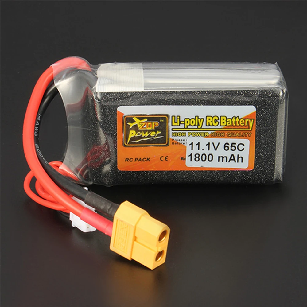 

ZOP Power LiPo Battery 11.1V 1800mAh 65C 3S Lipo Battery XT60 Plug For RC Quadcopter Drone Helicopter Car Airplane