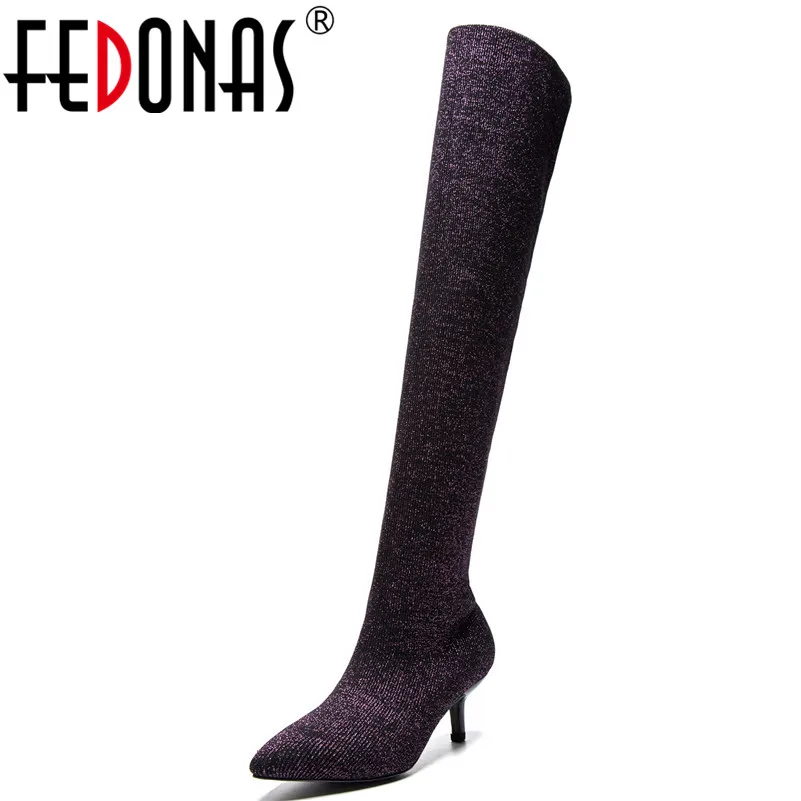FEDONAS New Women Over The Knee High Boots Sexy Pointed Toe High Heels Long Knight Boots Fashion Brand Stretch Dancing Shoes
FEDONAS New Women Over The Knee High Boots Sexy Pointed Toe High Heels Long Knight Boots Fashion Brand Stretch Dancing Shoes