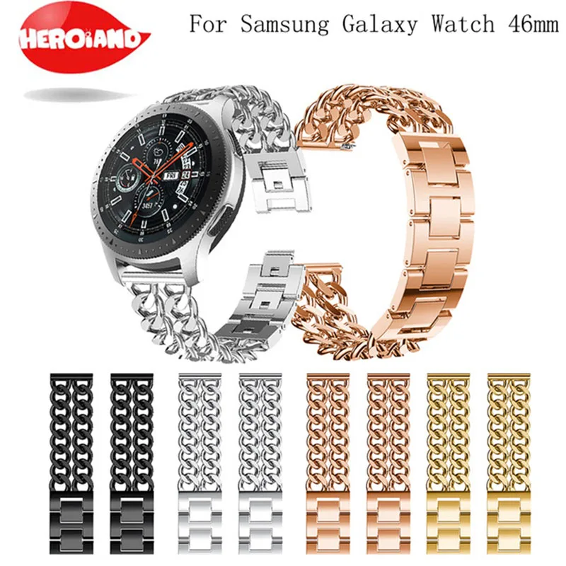 

Accessories Crystal Rhinestone Stainless Steel Metal for Samsung Galaxy Watch 46mm Strap S3 Frontier/Classic Band Bracelet 22mm