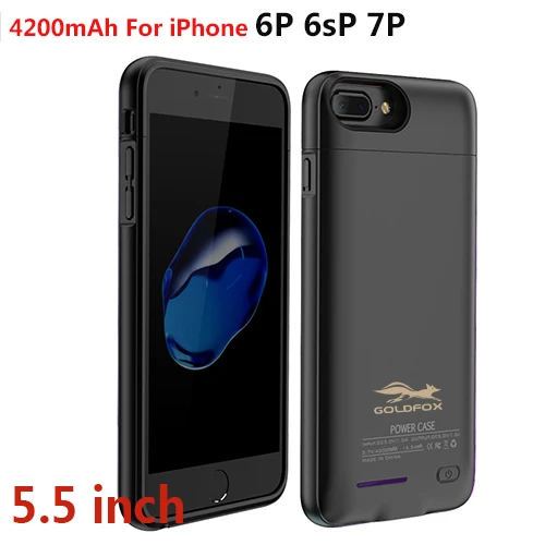 GOLDFOX 4200mAh External Battery Case for iPhone 6 plus/ 6s plus Built in Metal Sheet Power Bank Charger Case for iphone 7 plus
GOLDFOX 4200mAh External Battery Case for iPhone 6 plus/ 6s plus Built in Metal Sheet Power Bank Charger Case for iphone 7 plus