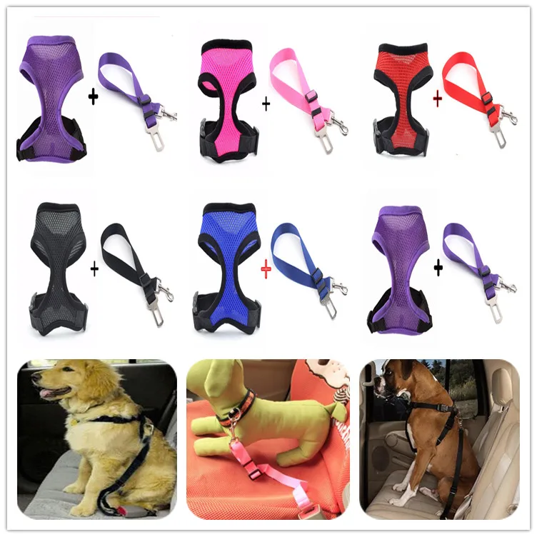 Adjustable nylon mesh vest dog harness + dog car seat safety belt sets puppy medium/big dogs auto life belt cats pet harnesses
Adjustable nylon mesh vest dog harness + dog car seat safety belt sets puppy medium/big dogs auto life belt cats pet harnesses
