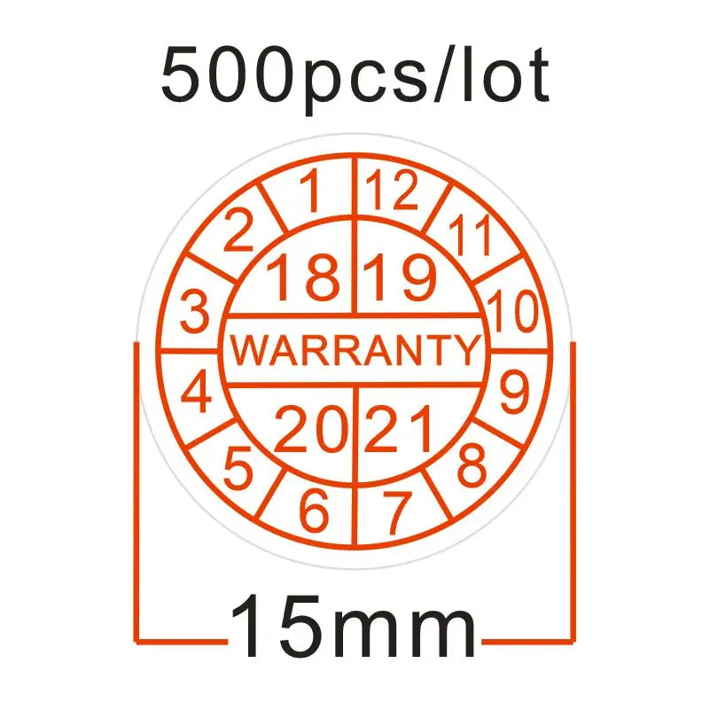 Wholesale 500pcs/lot Warranty sealing label sticker void if damaged, with years and months, Diameter for 15 mm Free shipping
Wholesale 500pcs/lot Warranty sealing label sticker void if damaged, with years and months, Diameter for 15 mm Free shipping