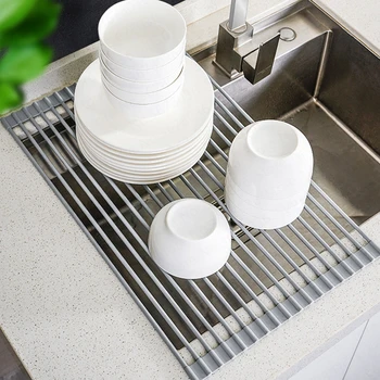 Drain Rack Silicone Foldable Dish Rack Put Cup Bowl Tableware Sink Kitchen Sink Above Storage Rack Kitchen Household Items
Drain Rack Silicone Foldable Dish Rack Put Cup Bowl Tableware Sink Kitchen Sink Above Storage Rack Kitchen Household Items