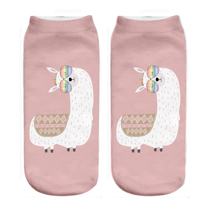

funny alpaca print pink socks 2019 new running chick wholesale and dropship