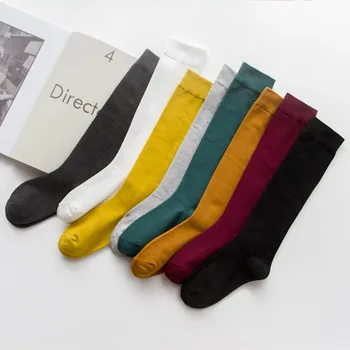 Autumn New Knee-Length Socks 6pairs/lots Solid Sockings Girls Preppy Style Fashion Cotton Socking Women
Autumn New Knee-Length Socks 6pairs/lots Solid Sockings Girls Preppy Style Fashion Cotton Socking Women
