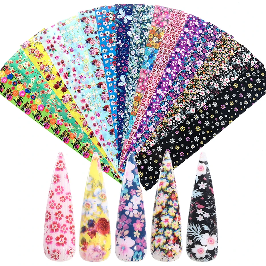 16pcs Mixed Flowers Nail Foils Stickers Holographic Transfer Sliders Paper DIY Adhesive Manicure Nail Art Decoration Set LE1024
16pcs Mixed Flowers Nail Foils Stickers Holographic Transfer Sliders Paper DIY Adhesive Manicure Nail Art Decoration Set LE1024
