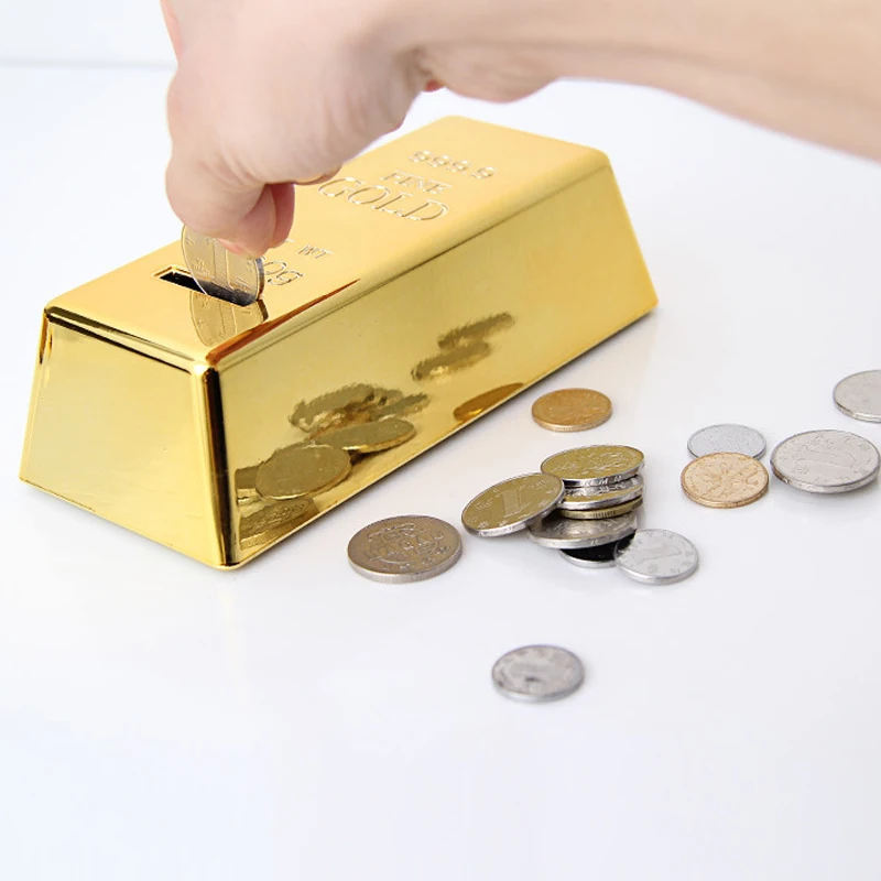 1pc ABS Plastic Piggy Bank Gold Bullion Brick Coin Storage Boxes Saving Money Box for Kids Children Birthday Gifts
1pc ABS Plastic Piggy Bank Gold Bullion Brick Coin Storage Boxes Saving Money Box for Kids Children Birthday Gifts